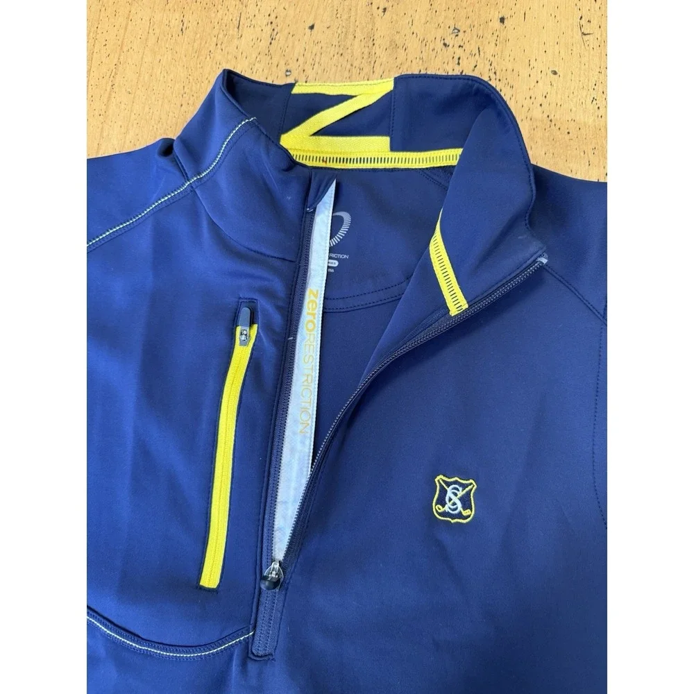Zero Restriction Vest Mens Small Navy Blue Tour Series Performance 1/4 Zip Golf